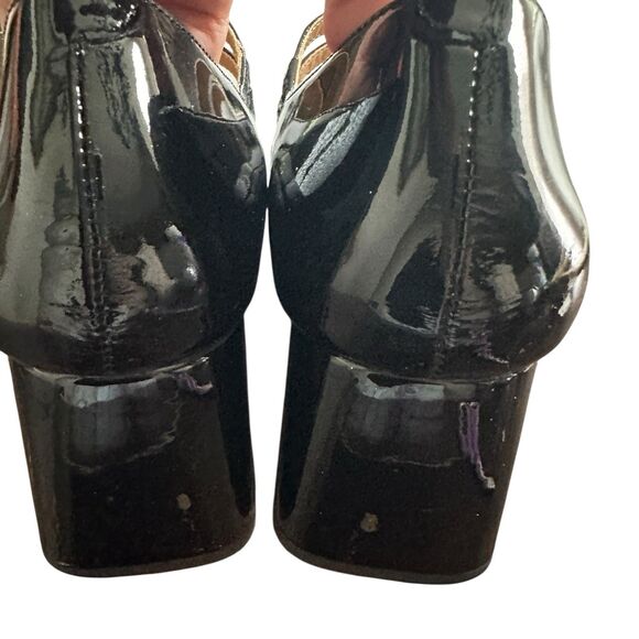 & Other Stories Patent Leather Mary Jane Black Pumps Size 41 US 10 Blocked Heel - Picture 10 of 11